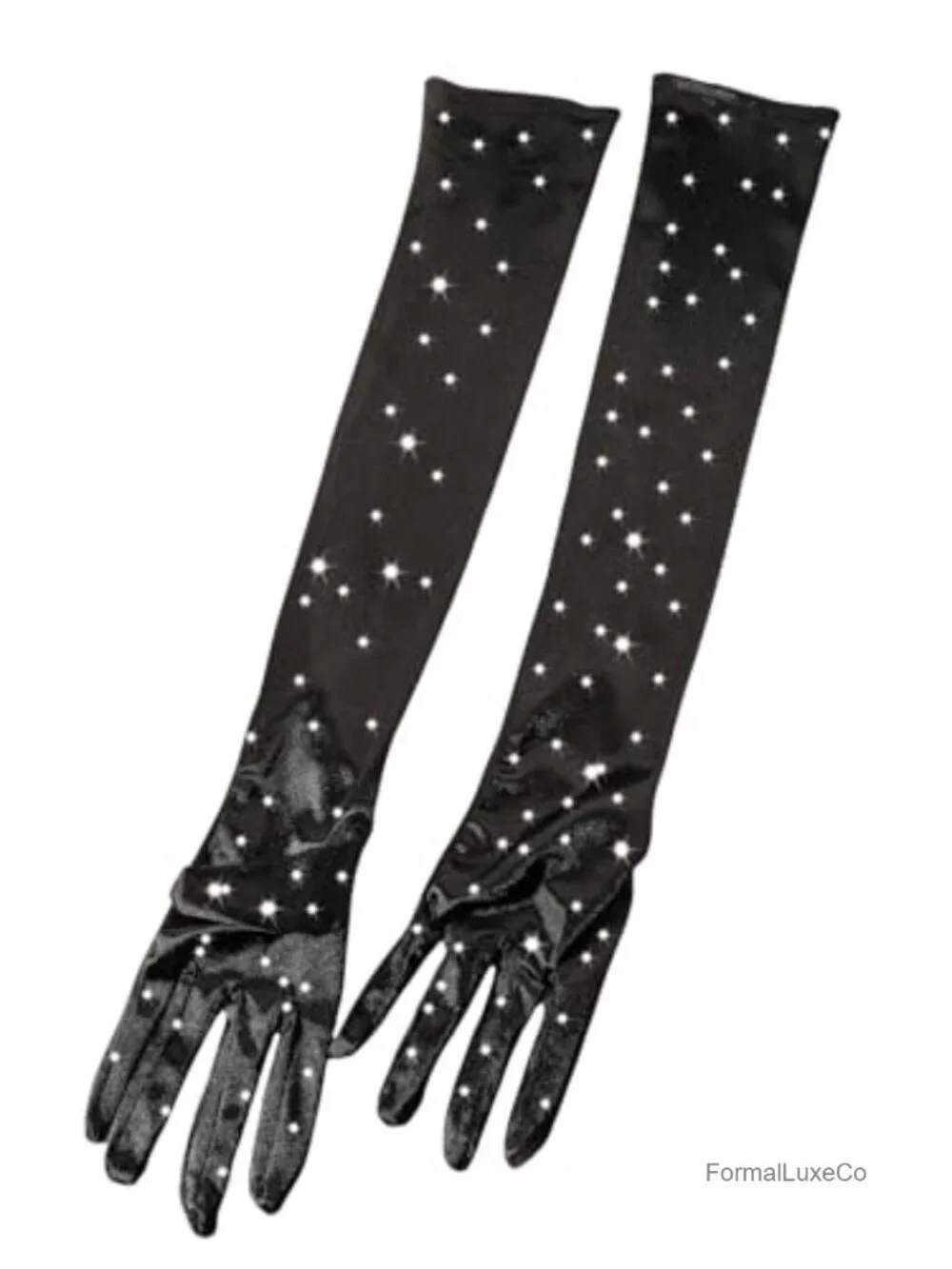 Rhinestone Glitter Gloves Long Satin Opera Gloves Sparkle Arm Sleeve Party
